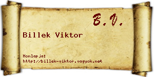 Billek Viktor névjegykártya